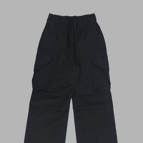 HEART CARGO COTTON PANTS (BLACK)