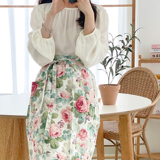 📌이니셜 자수 각인🧵 로즈가드닝 허리앞치마 2col