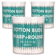 어반리브즈 뷰티면봉 라운드 + 뾰족, 200개입, 3개