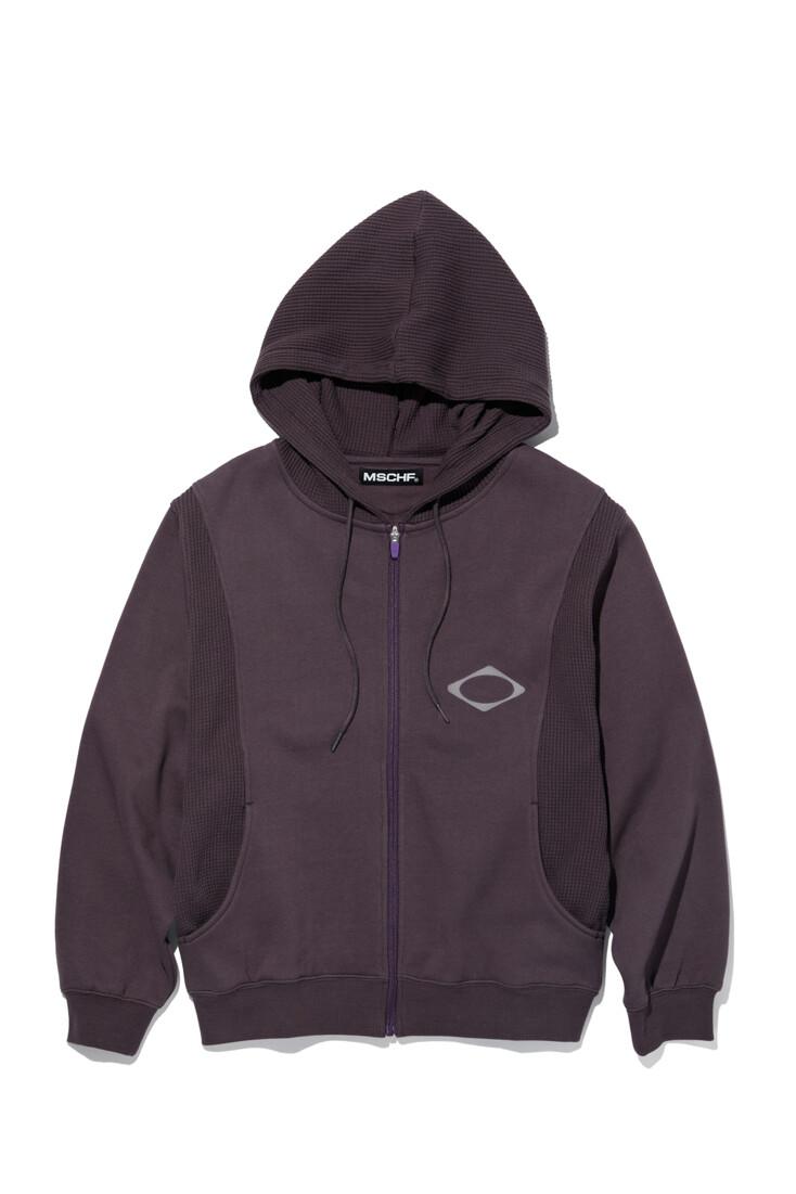 PANELED WAFFLE HOODIE (PURPLE)