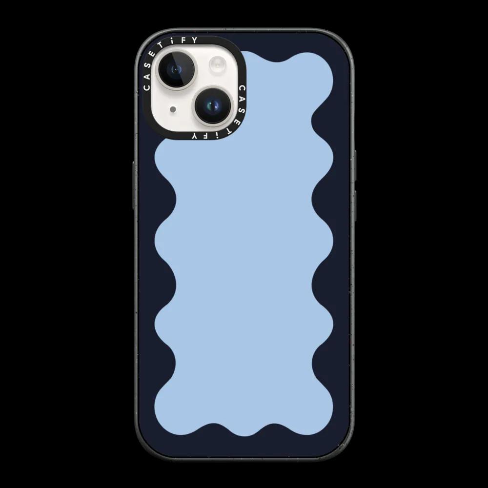 Blue Background Wavy Border