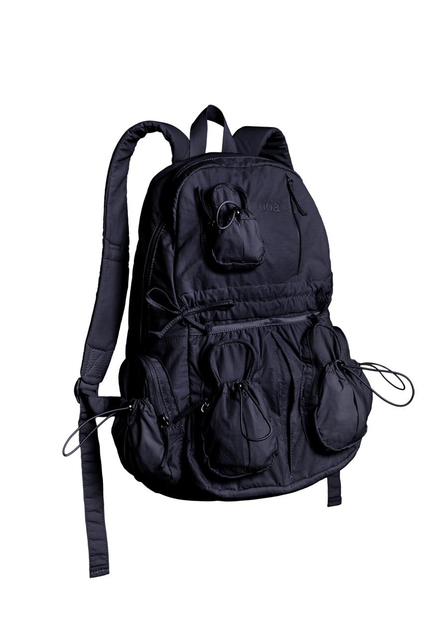 우화 Oo POCKET STRING BACK PACK BLACK