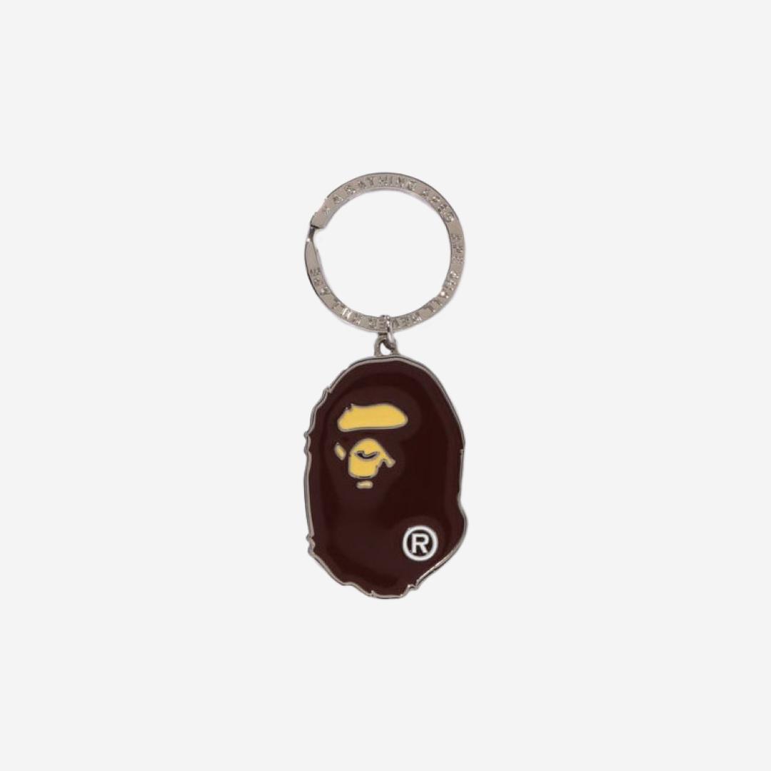 BAPE Ape Head Metal Keychain Brown