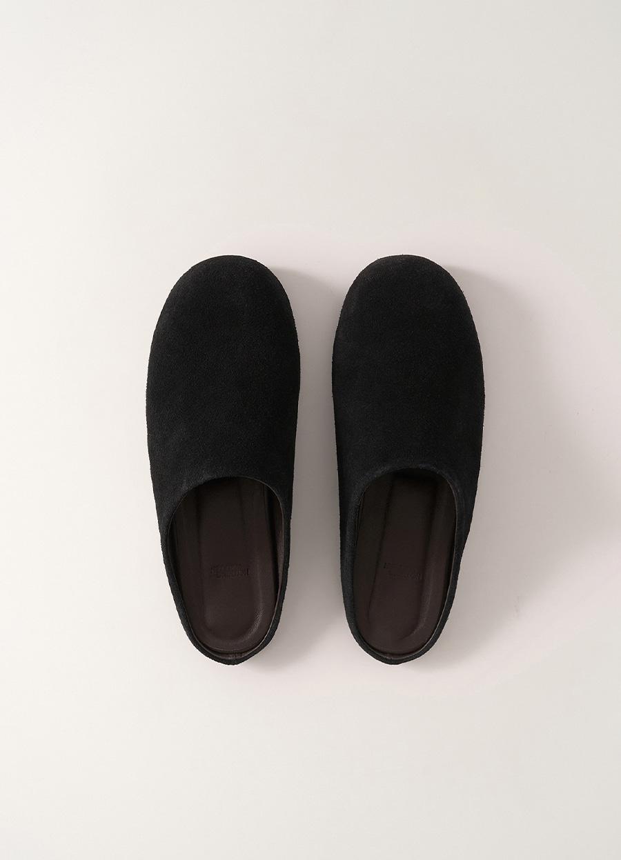 Leo slide mule (Black suede)