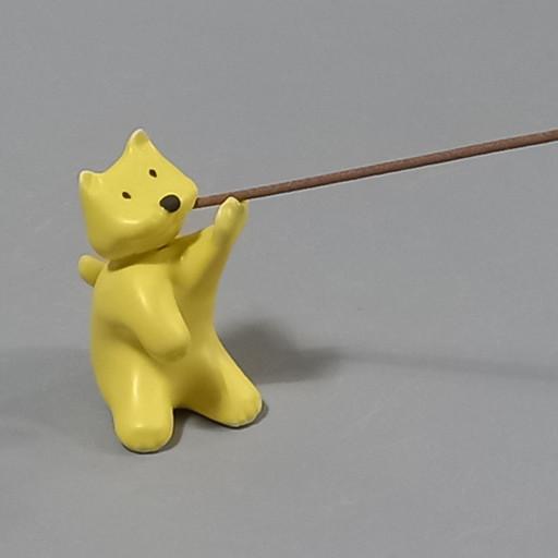 곰방대 노랑 냥이 향꽂이