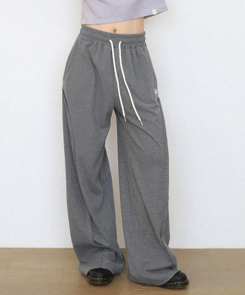 ke604-Stripe Sweat Pants Gray