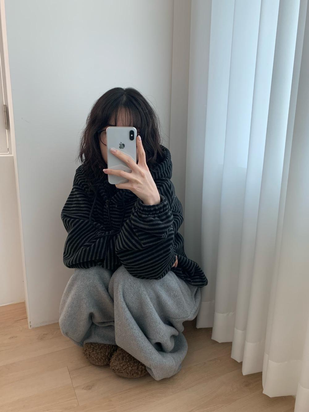 후리스 스트라이프 후드