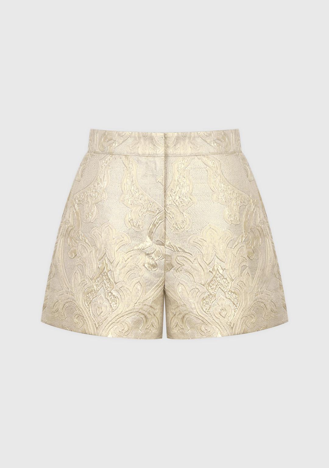 2nd) Ember Jacquard Shorts Gold Beige