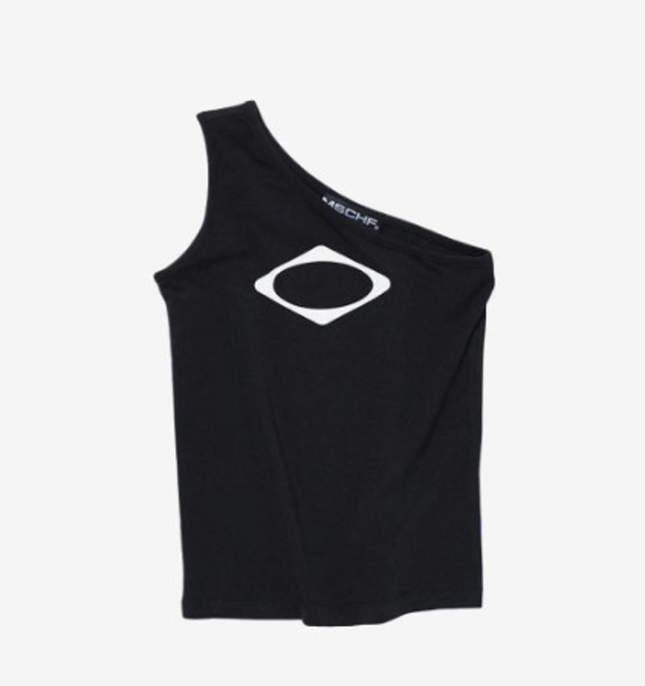 (W) 미스치프 롬버스 원 숄더 탑 블랙 MSFCJACSV01 (W) Mischief Rhombus One Shoulder Top Black