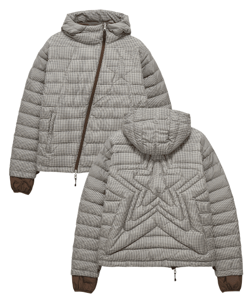 DD star quilting light down jacket (CHK BEIGE)