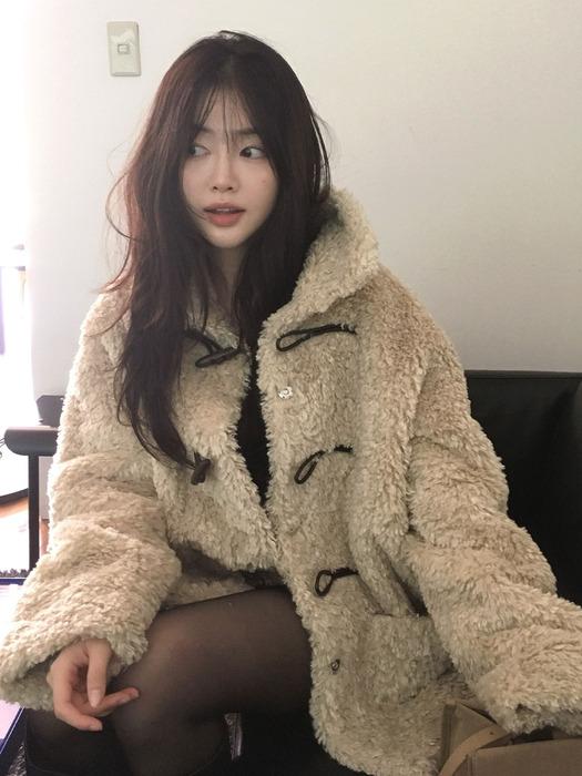 [정린 pick/2차 REORDER]  CLOUD SEARING FUR COAT [BEIGE]