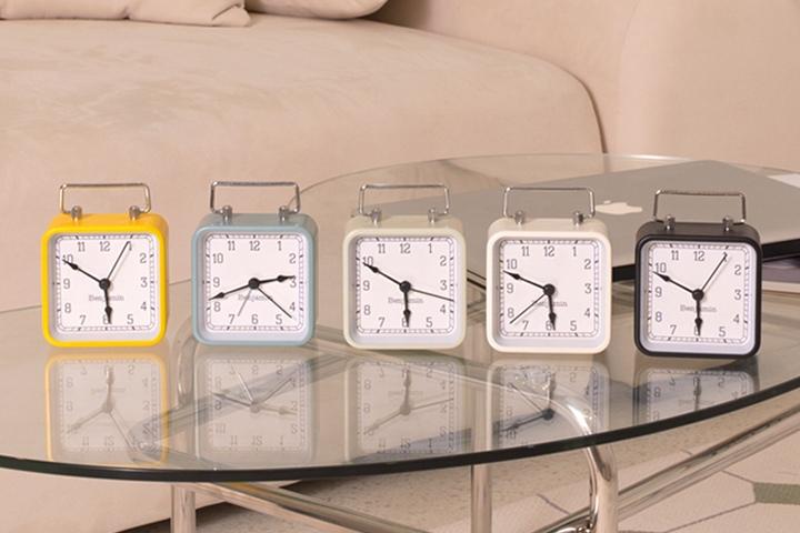 벤자민 클래식 스퀘어 탁상시계 무소음 거실 모던 미니 알람시계 5colors