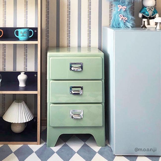 [리퍼브]피트 미드센츄리 빈티지 플라스틱 캐비넷 서랍장 3colors