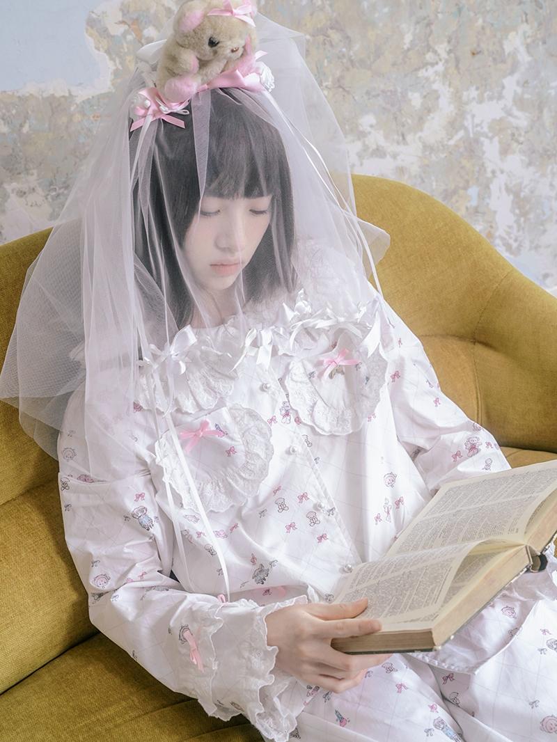 milkyhearts Bow Pajamas Shirt