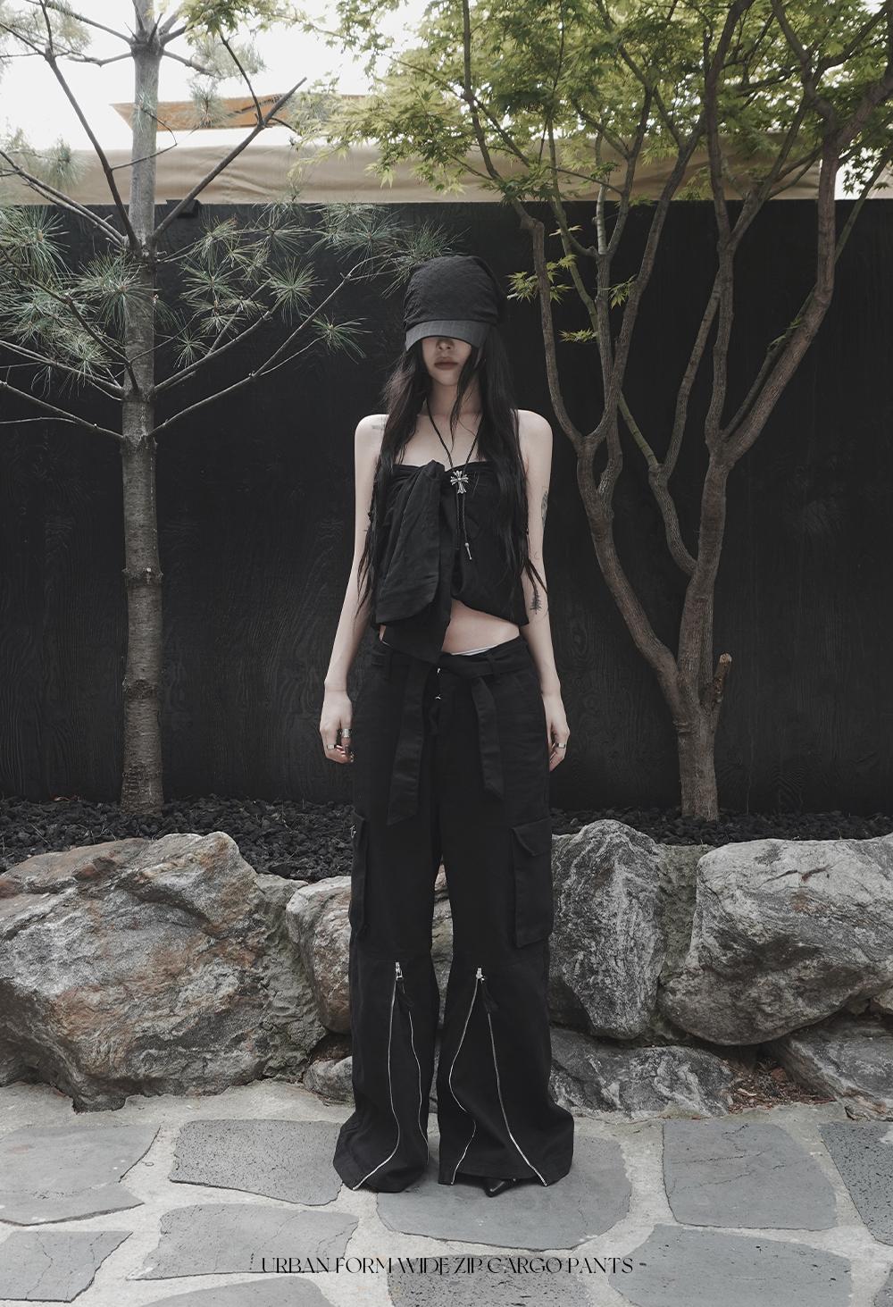 [MADE] urban form wide zip cargo pants