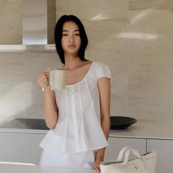 James Cotton Blouse White-Sail