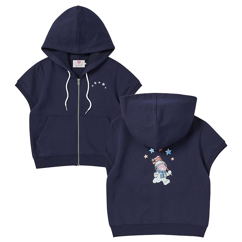 [WOMEN'S EDITION] 뉴 아폴로 케어베어 크롭 후드집업 네이비