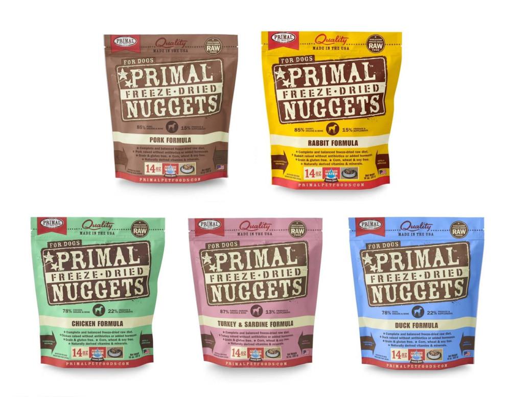 프라이멀 동결건조 강아지 사료 156g 397g 포크 토끼 터키정어리 오리 치킨