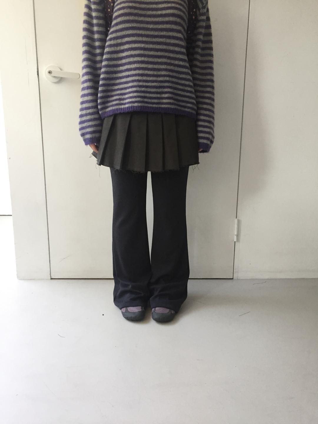 layered pleats mini skirt (2c)