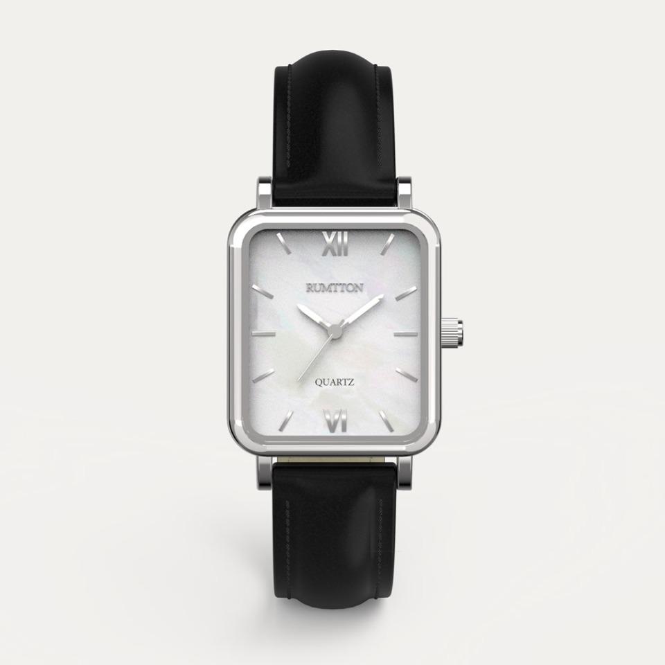 [맨즈] Harbor Leather watch (하버 레더 워치) White Silver Black