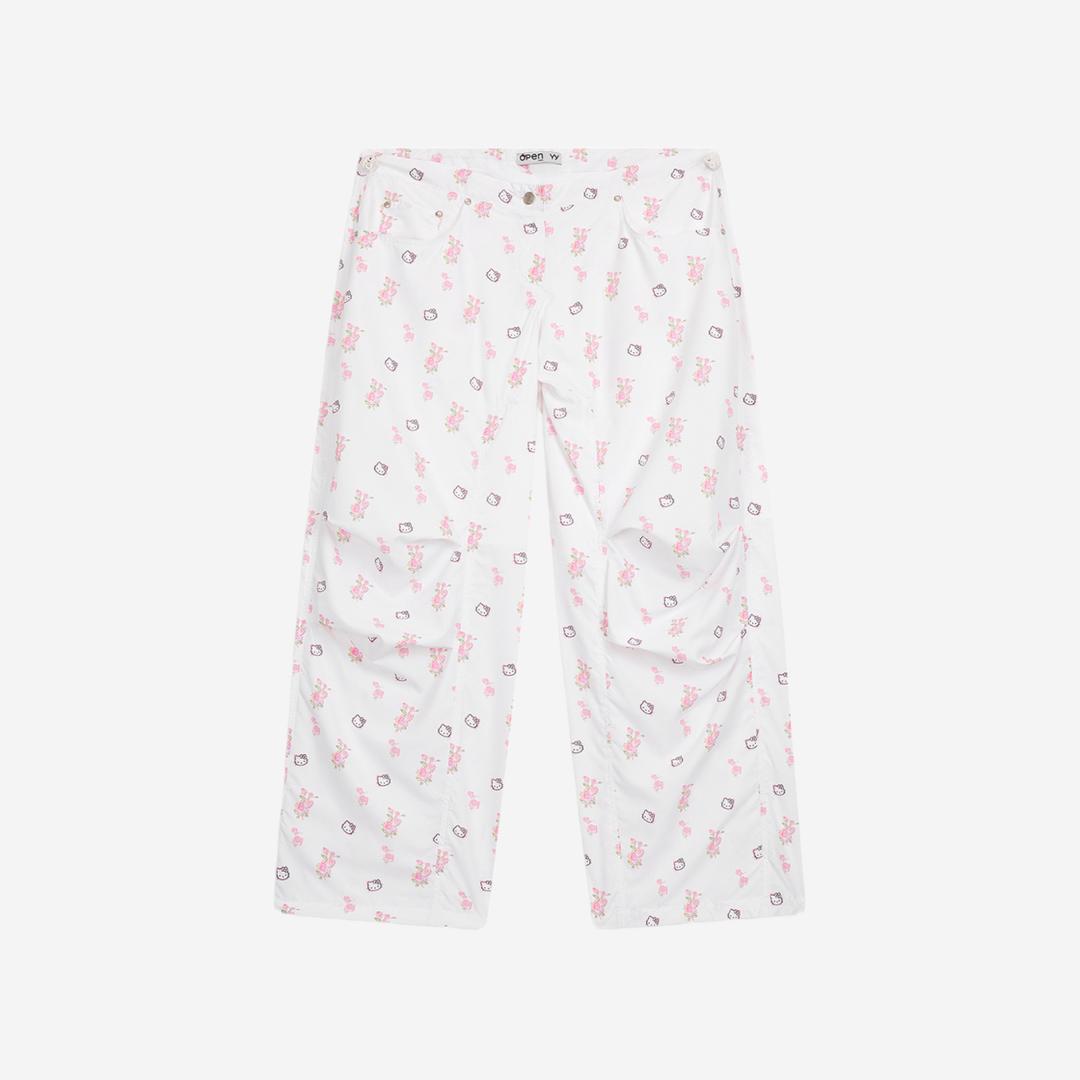 Open Yy x Hello Kitty Parachute Pants White