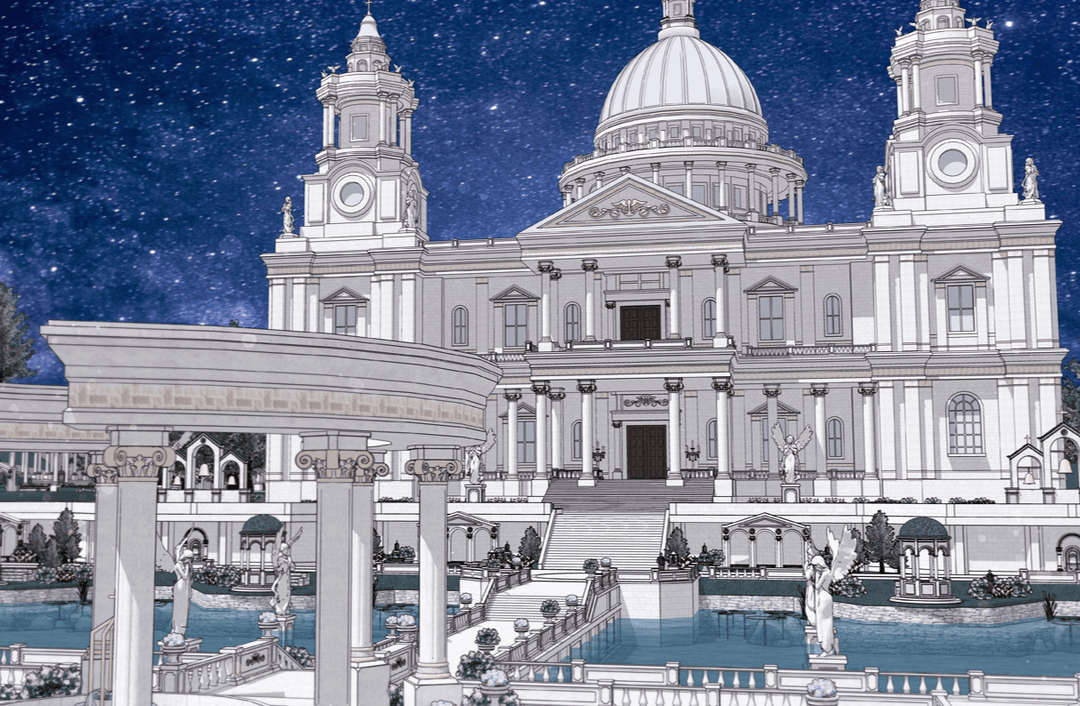 판타지 신전 외관 3종