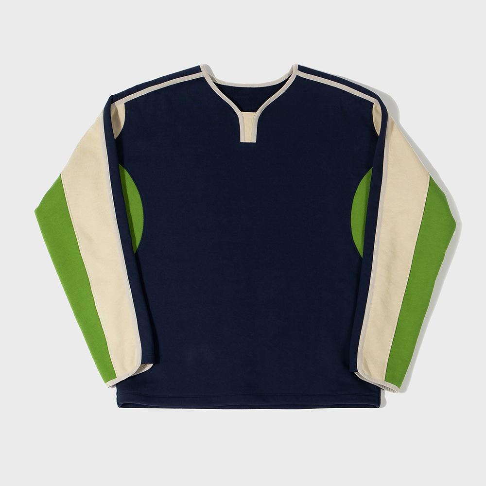 JERSEY BINDING SWEAT SHIRT / NAVY