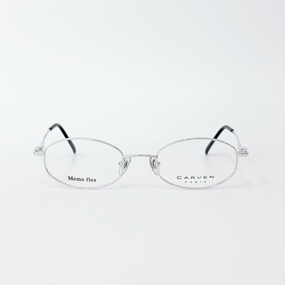 CARVEN silver oval line glasses