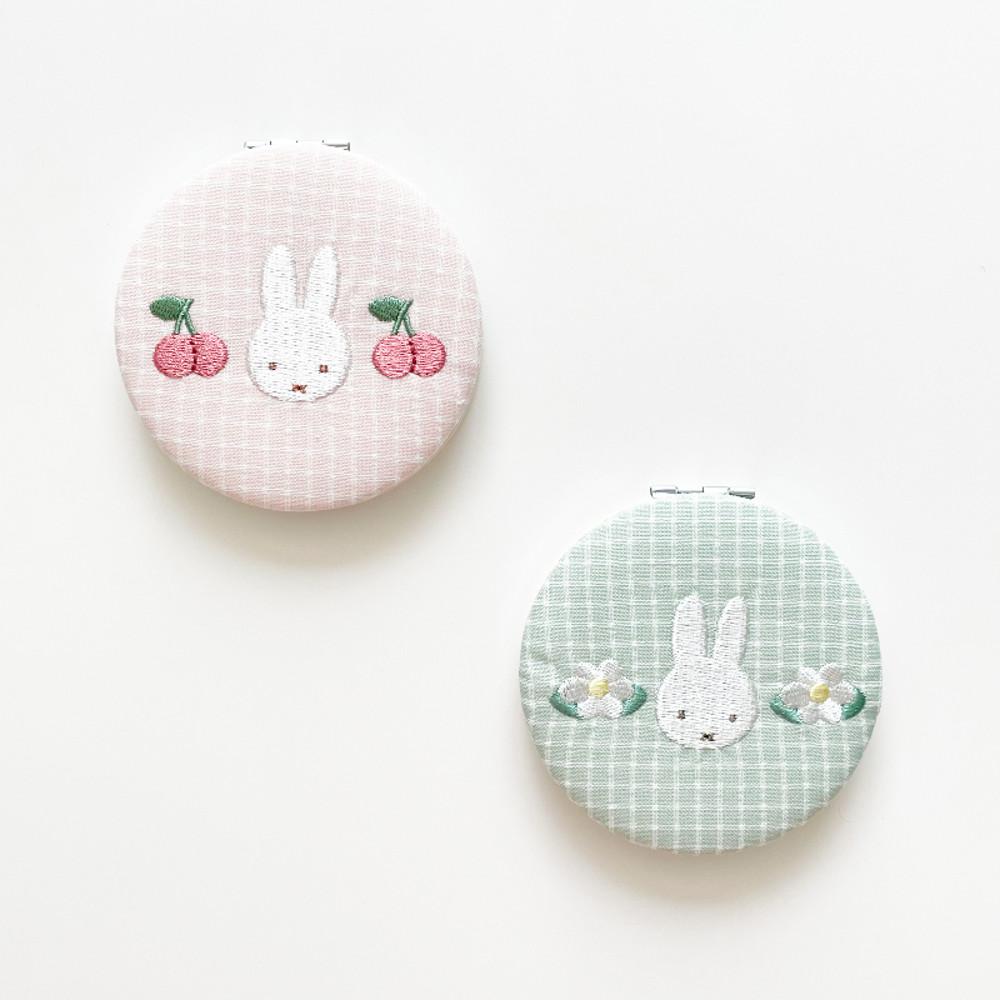 일본 미피 거울 콤팩트 양면거울 원형 손거울