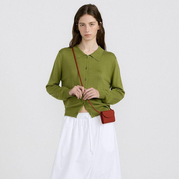 Legato Collar Cardigan (Olive)