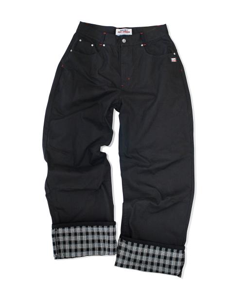 SC 체크 커프 팬츠(블랙)