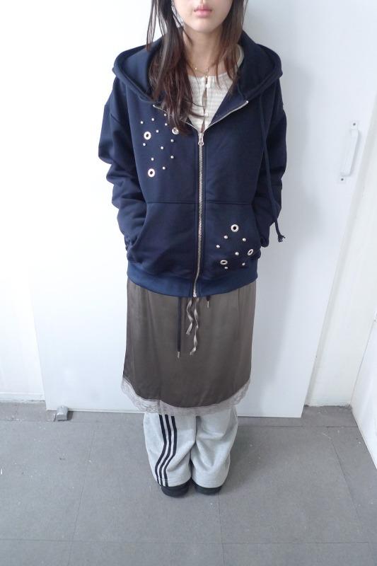 punching hood zip-up (2color)