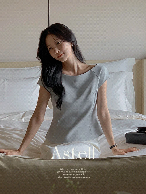 [MD추천💗/출근룩강추]아스텔 보트넥 캡소매 블라우스(하객룩/출근룩)