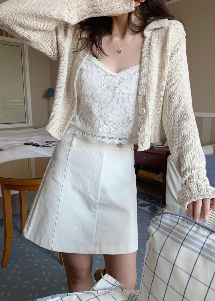 멜라운지 레이스 프릴 뷔스티에 여름 나시 탑