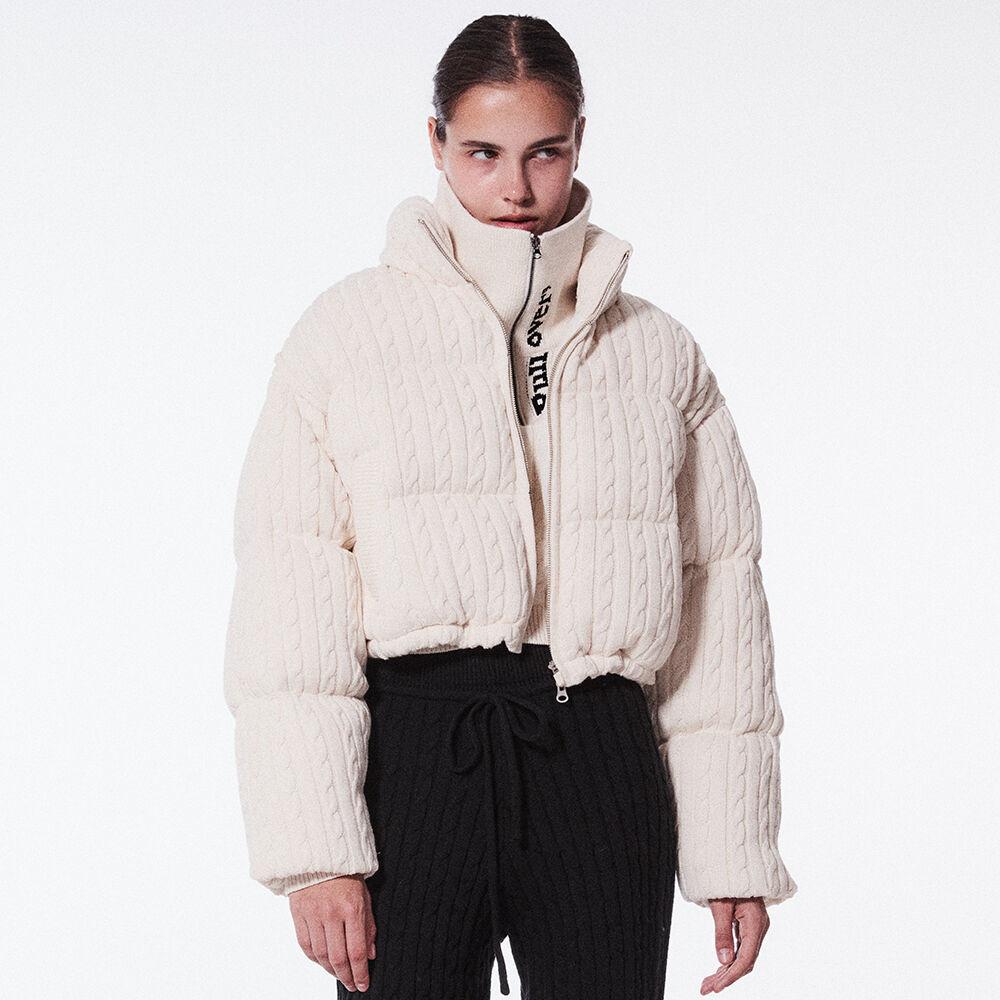 KNIT PADDED JACKET_IVORY