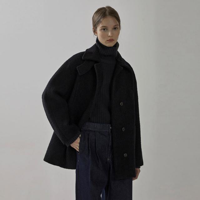 [2차입고] Boucle half coat (deep navy)