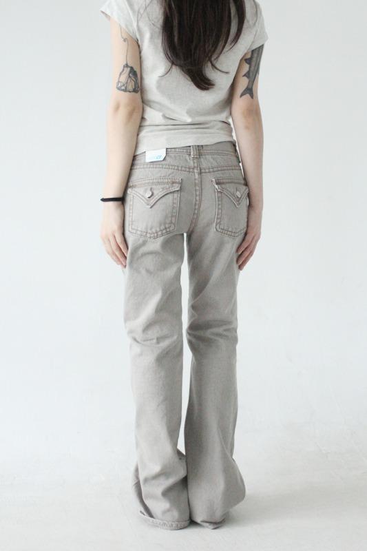 back pocket low jeans (beige)