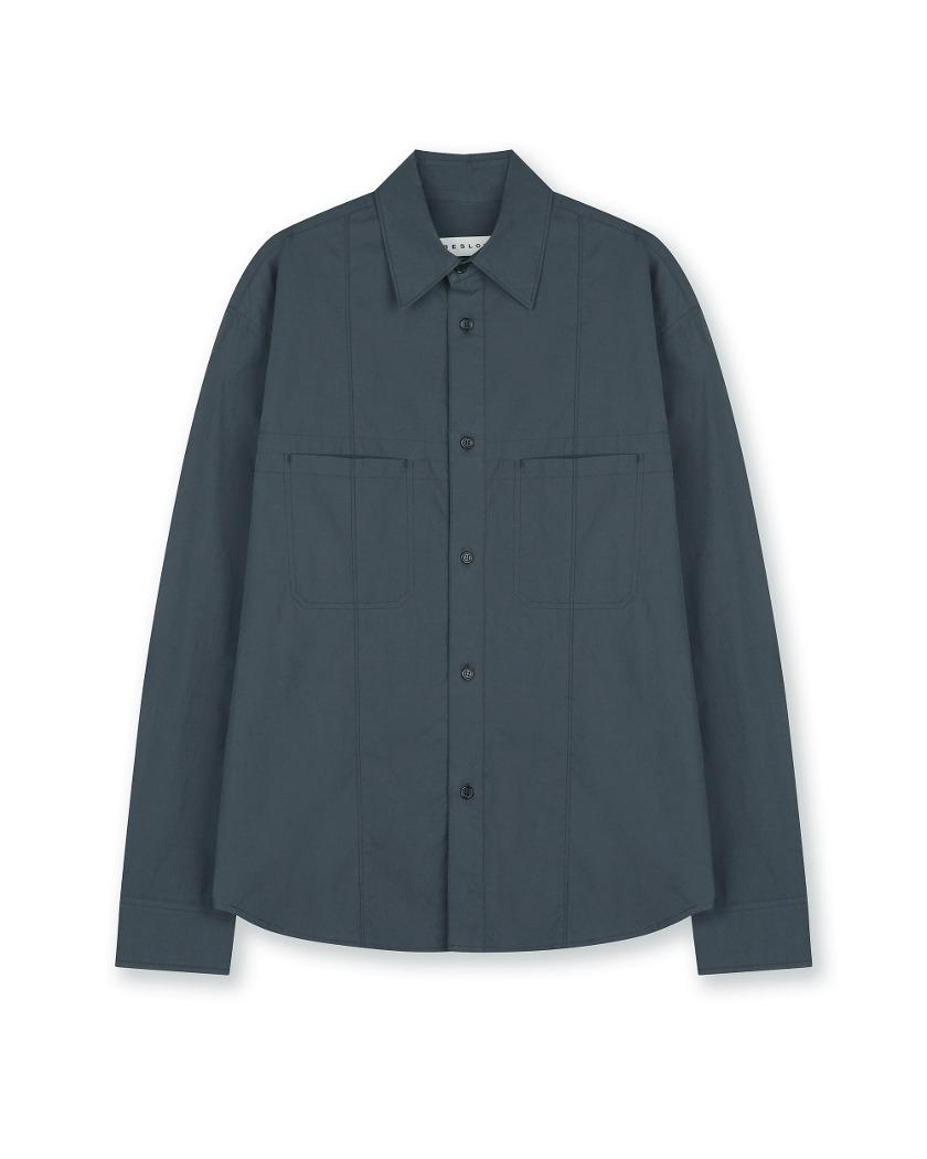 COTTON STITCHED MILITARY SHIRT DARK GREY