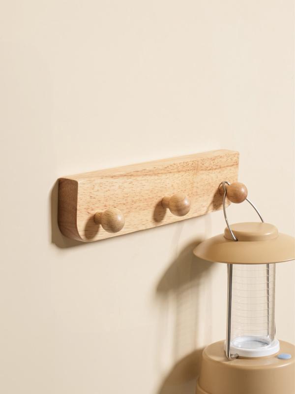 고무나무 자석 부착식 벽걸이 후크 3구