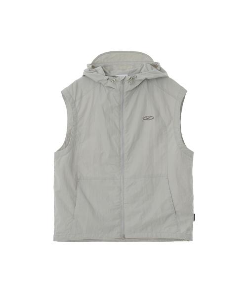심볼 로고 나일론 후드 베스트_라이트그레이
