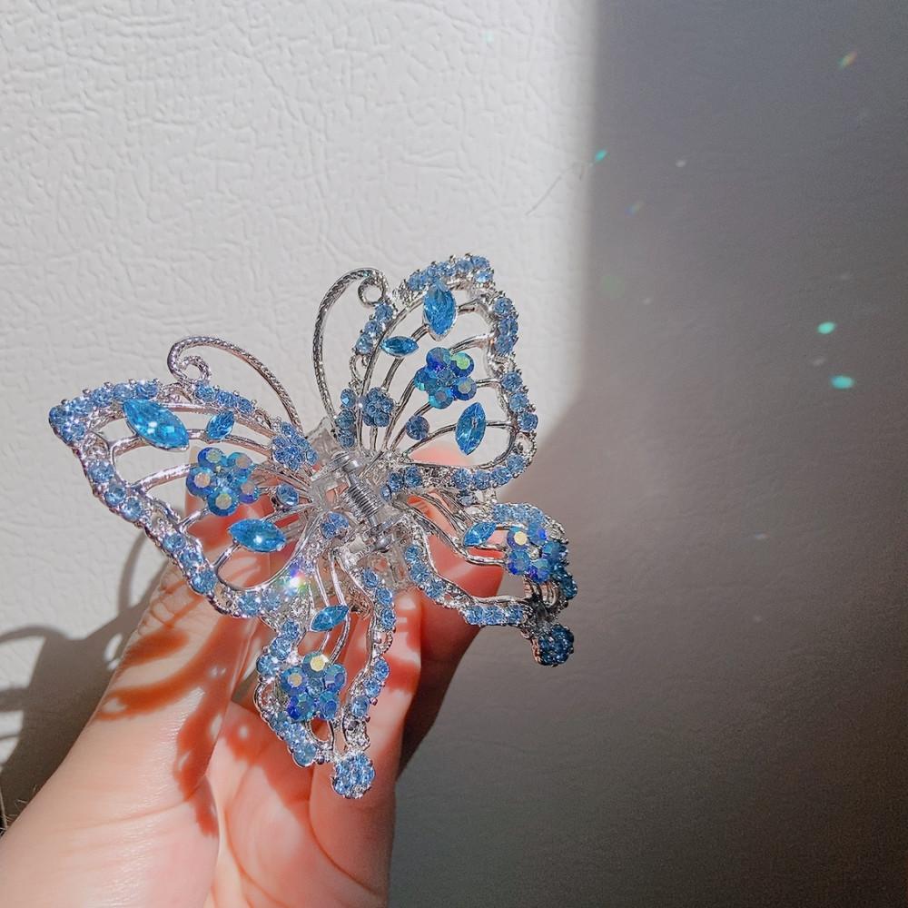 화려한 나비 큐빅 헤어 집게 머리 핀 뉴컬러 5colors
