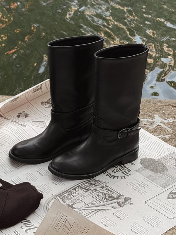 슬로우앤드 [오늘드림🚚/무료배송] #LENTO. Belted Vintage Boots - 3 color