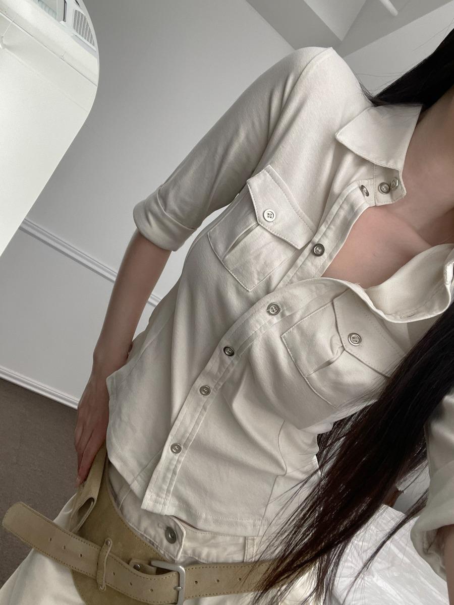 디에어타운 kind cream shirts
