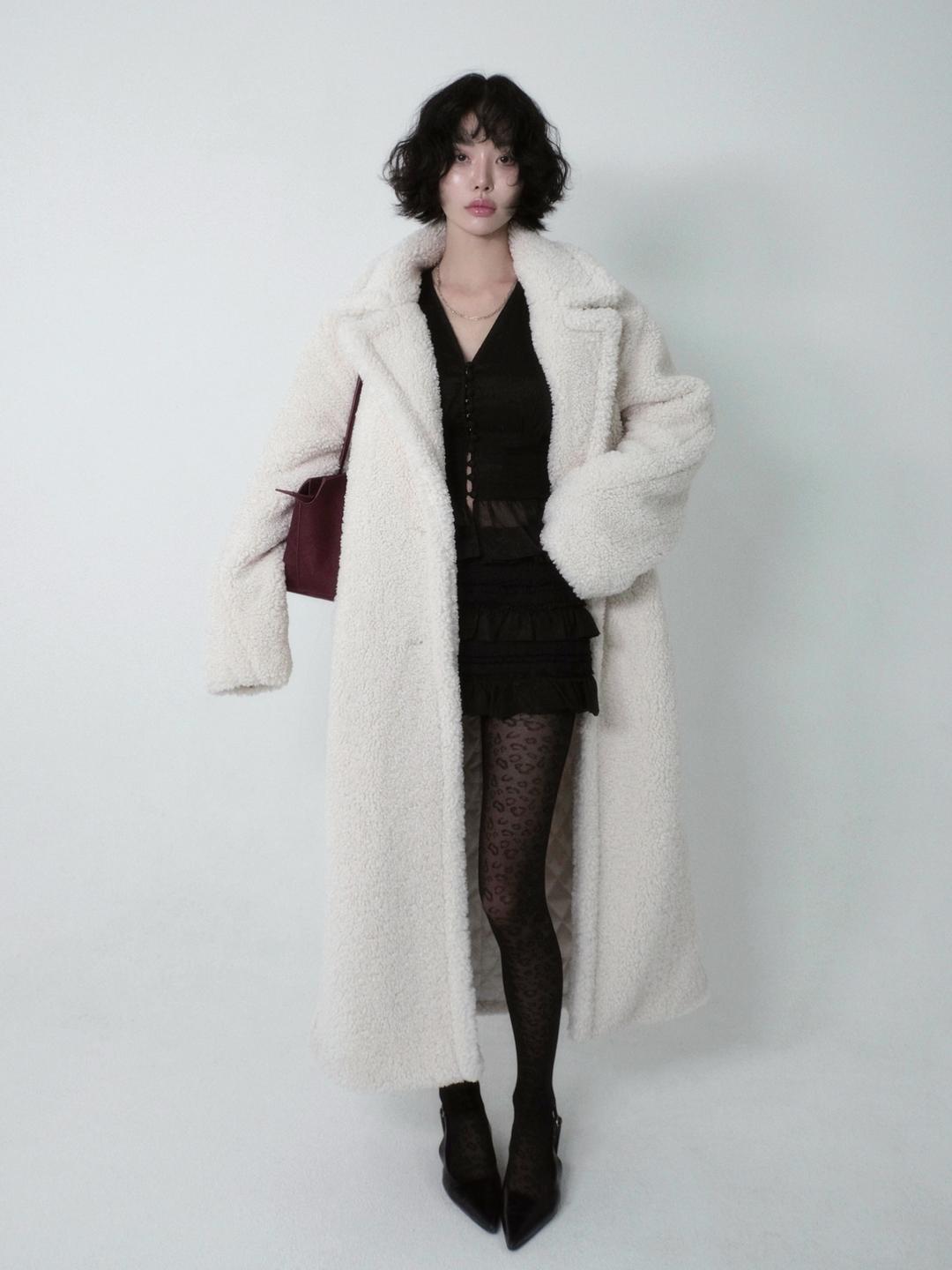 Maxi Fleece Padded Coat - Maltese Ivory