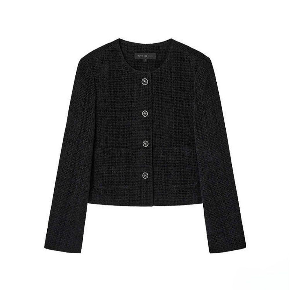 라운드넥 트위드 크롭자켓 (OW5XJ155-DG-EL)