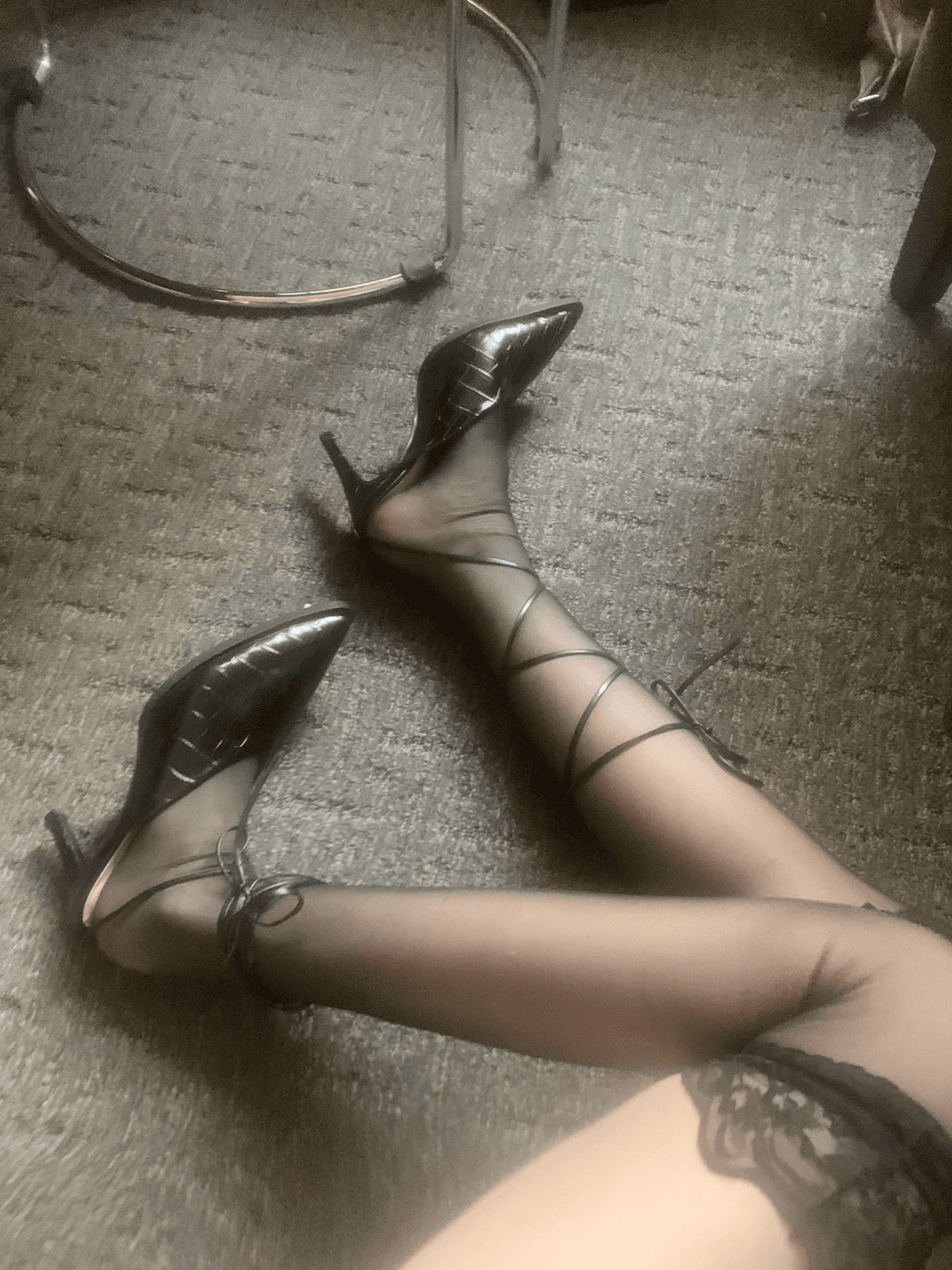 Valenti Long Strap Stiletto Mule (black)