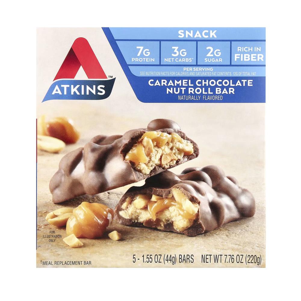 Atkins 앳킨스 카라멜 초콜릿 너트 초코바 5개입 각 44g 땅콩 누가