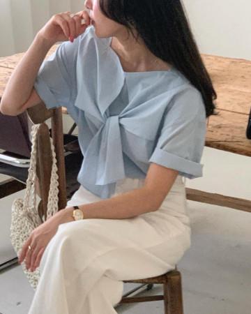 전컬러당일 런던레이스 루메 타이 블라우스 2col