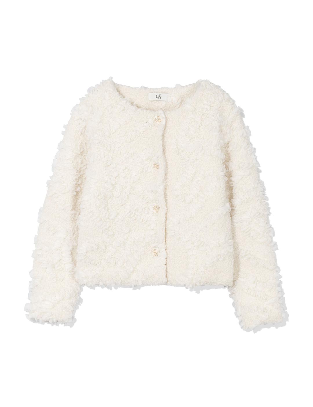 RUFFLED FUR JACKET(IVORY)