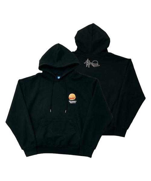 스폰지밥 게살버거 자수 후드티셔츠